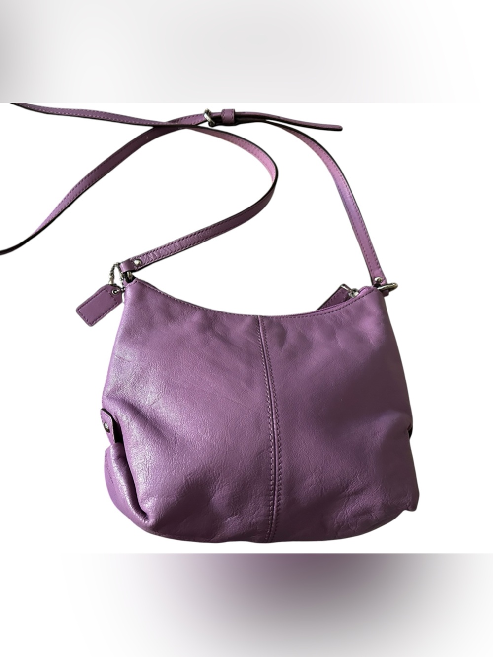 Coach Ashley Purple Leather Pleated Swingpack Crossbody Shoulder Bag EUC CLEAN - Picture 4 of 10